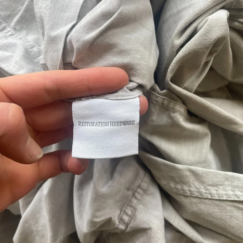 Restoration Hardware Chambray Duvet King in the color fog